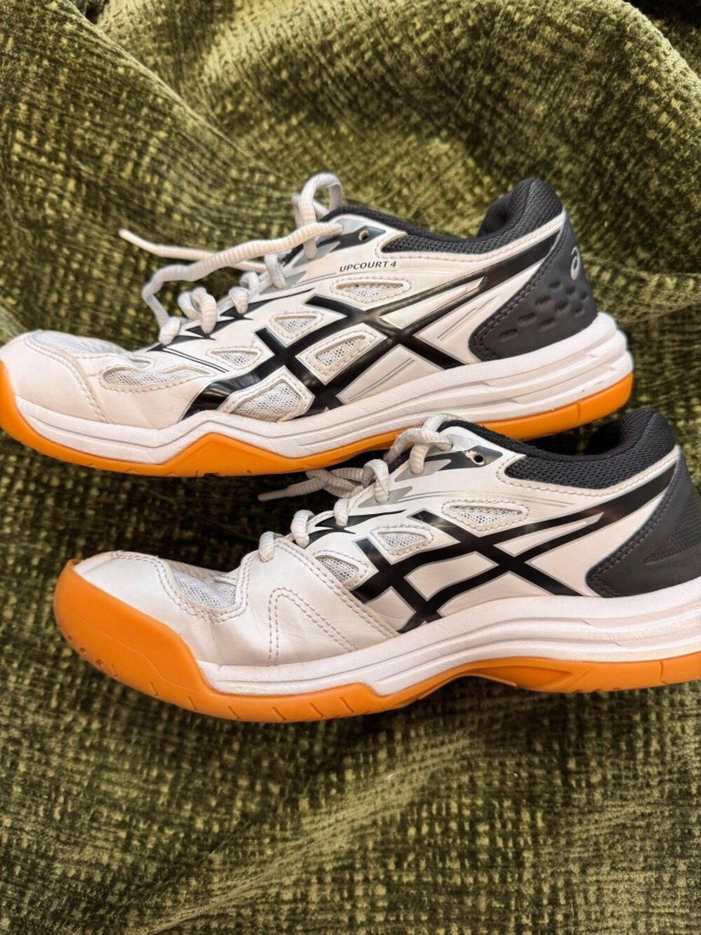 Asics Upcourt 4 Volleyball Court Shoes White Black Orange
